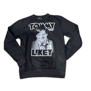 TOMMY BOY "TOMMY LIKEY" Chris Farley Black White Graphic Sweatshirt | Unisex S